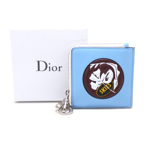 UNUSED DIOR DIORISSIMO Leather Coin Case with Key Ring - Picture 6 of 10