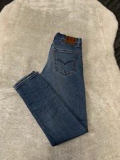 Levis 512 Premium Slim Tapered Blue Denim Jeans Size 32x33 Pants Stretch Big E