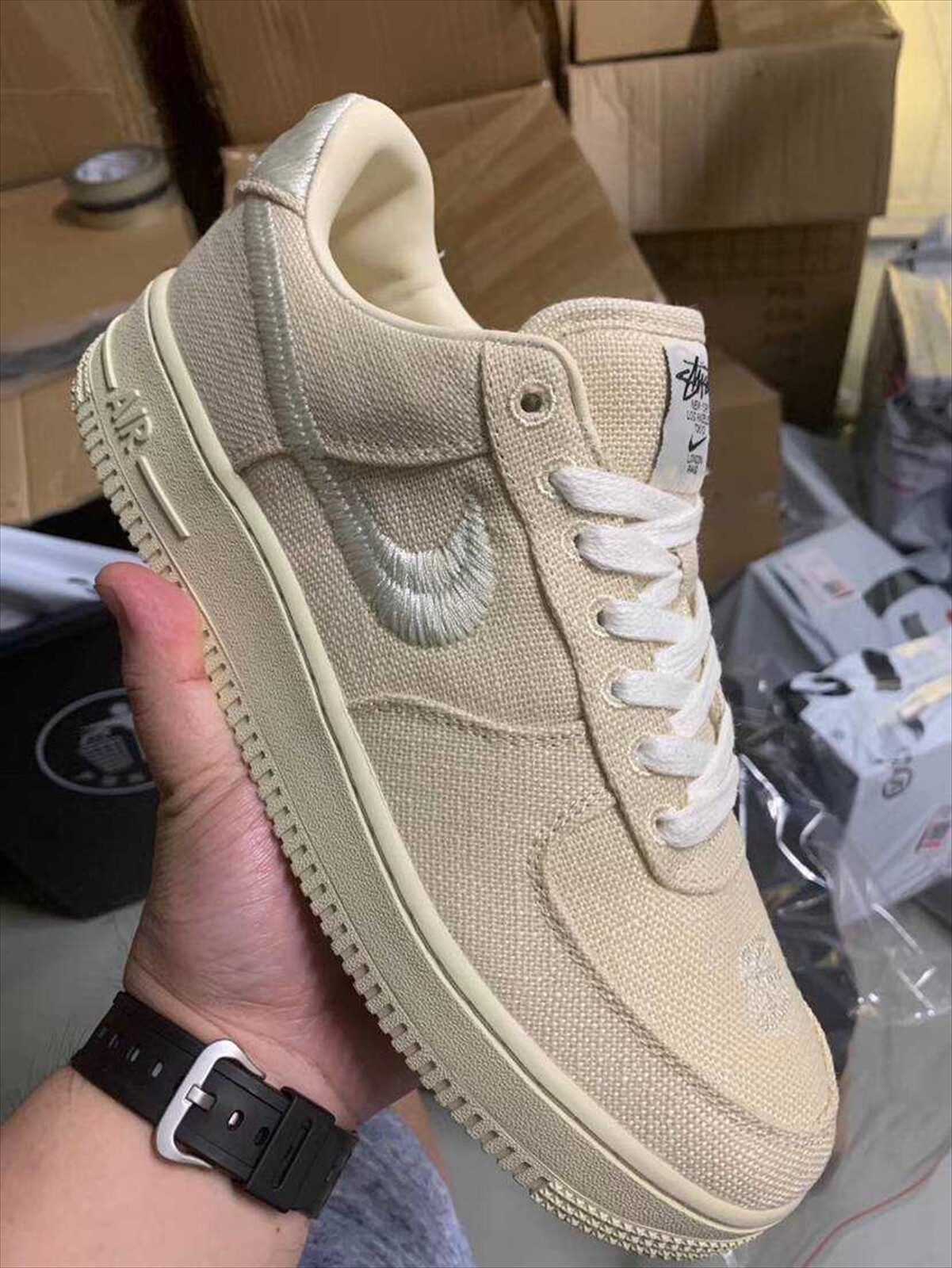 Size 7.5 - Nike Air Force 1 Low x Stussy Fossil - CZ9084-200 for sale  online | eBay
