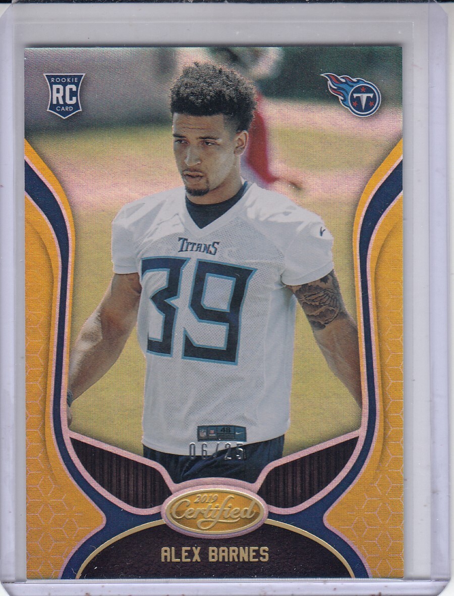 ALEX BARNES 2019 Panini Certified Mirror Gold #148 RC 6/25 Titans