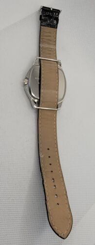 Ladies Trendy Classic Tank Silver Tone Case Dial Black Leather Band Watch K3 - Picture 8 of 8