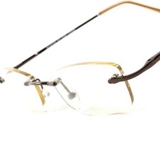 Light Brown Tint Modern Stylish Sexy Rectangle Mens Womens Frameless Sun Glasses