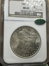 1887 Morgan Silver Dollar NGC MS65 CAC