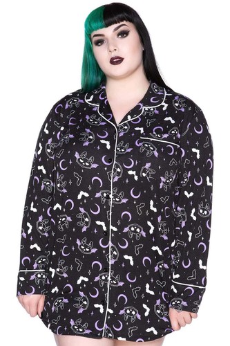 Killstar Gothic Goth Schlafshirt Schlafhemd Nachthemd - Batty Sleep Shirt - Bild 4 von 54