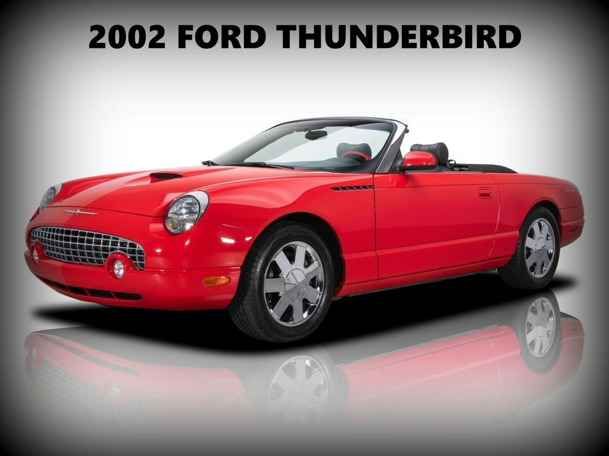 EMINEM CAR FORD THUNDERBIRD赤 2002 Ford Thunderbird Convertible in Red NEW Metal Sign: Pristine