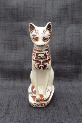 Ägyptische Göttin weiße Katze Figur