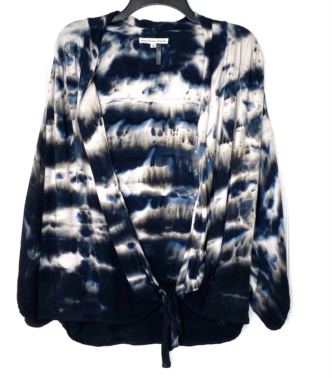 Топ-кардиган YOUNG FABULOUS & BROKE YFB Navy Ombre Tie Dye с открытой завязкой спереди S 4/6