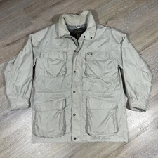 Eddie Bauer Jacket Men's M Wool Lined Mountain Parka Tan Vintage Workwear *Marks