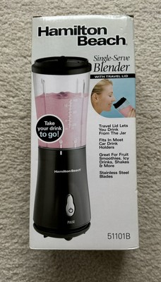 Hamilton Beach Portable Blender for Shakes & Smoothies 14Oz Travel Cup/Lid Black