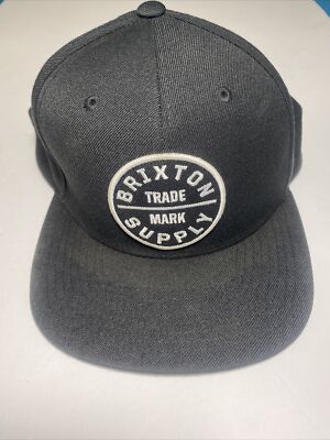 Brixton Supply Trade Mark Black Men's Snapback Adjustable Hat Cap