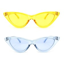 Womens Gothic Cat Eye Pop Color Funk Vintage Sunglasses
