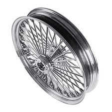 FatFlex Stainless Steel Fat Spokes Front Wheel Dual Disc for00-07 Harley Touring