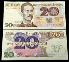 POLAND 20 Zloty Year 1982 Banknote World Paper Money UNC Collectors Bill   