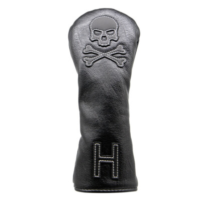 #ad Black Golf Wood Head Cover Driver 3 5 Fairway Wood Cover Hybrid Headcover Skull $16.99