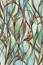 24x36 SAVANNAH Stained Glass Privacy Static Cling WINDOW FILM