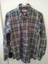 VINTAGE Arrow Brigade Shirt, Mens Plaid button up dress shirt, M / L, USA, slim