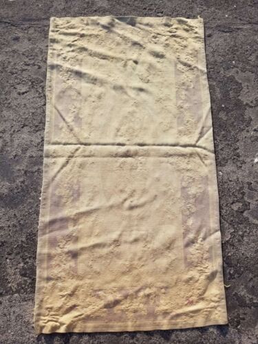 Distressed Vintage traditionelle Handarbeit Wolle mehrfarbig Aubusson 135x71cm - Bild 2 von 12