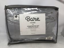 Bare Home Comforter Set Queen, Light Grey, Goose Down Alternative Premium