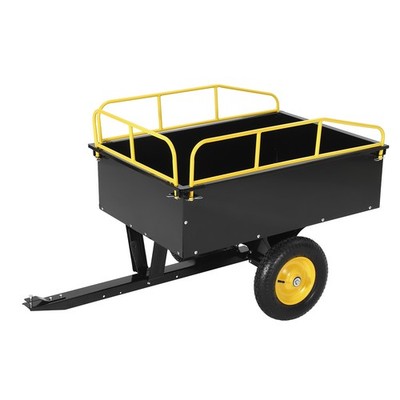  750 Lbs 15 Cu Ft Steel Dump Trailer, Removable Sides for ATV/UTV/Lawn Mower
