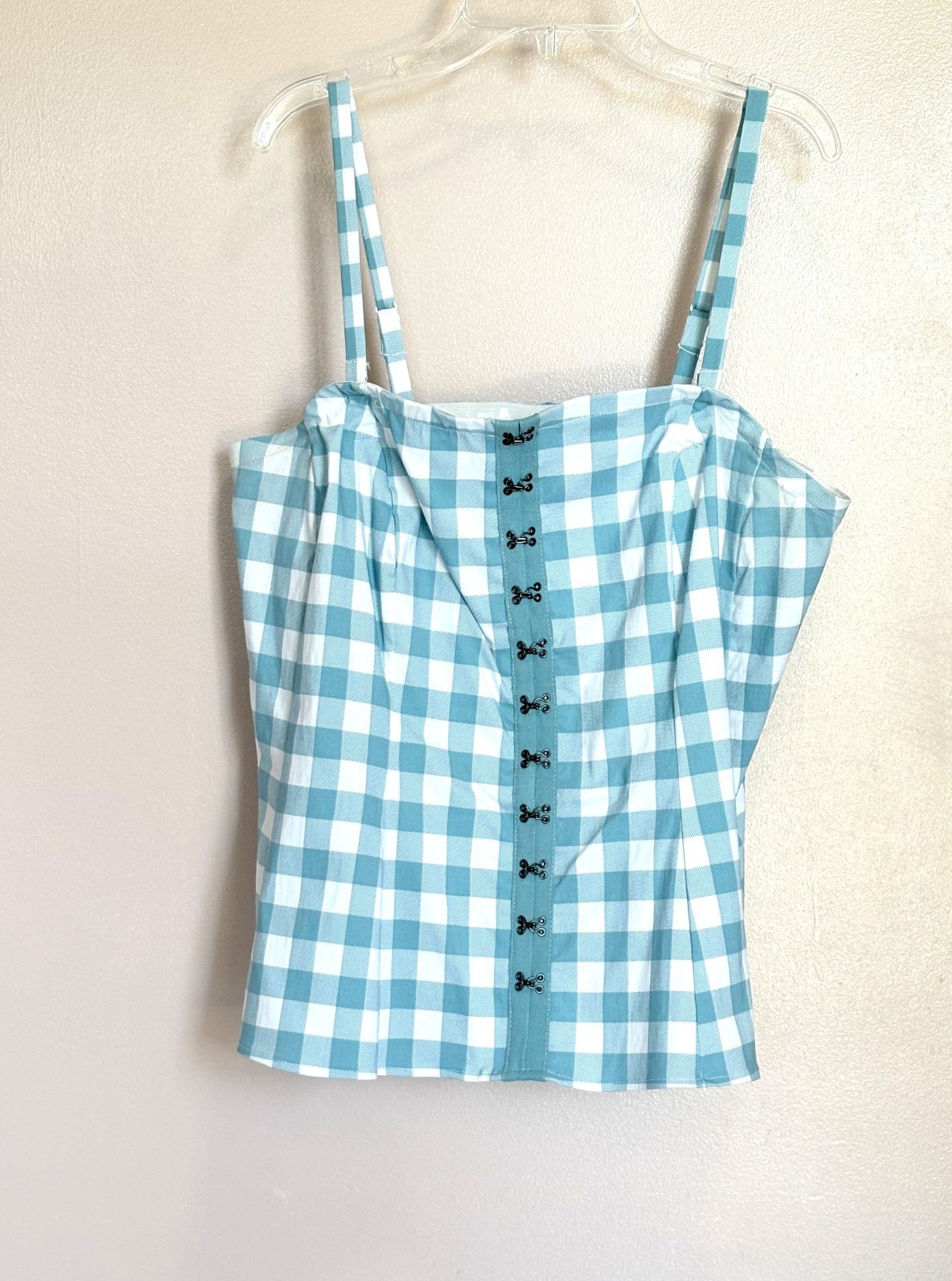 Torrid Size 2X Blue & White Corset Inspired Sun Top w/ Removable Straps.