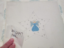 ANGEL STAR-WHIMSY AND GRACE-HANDPAINTED NEEDLEPOINT CANVAS-EMBELLISHMENTS