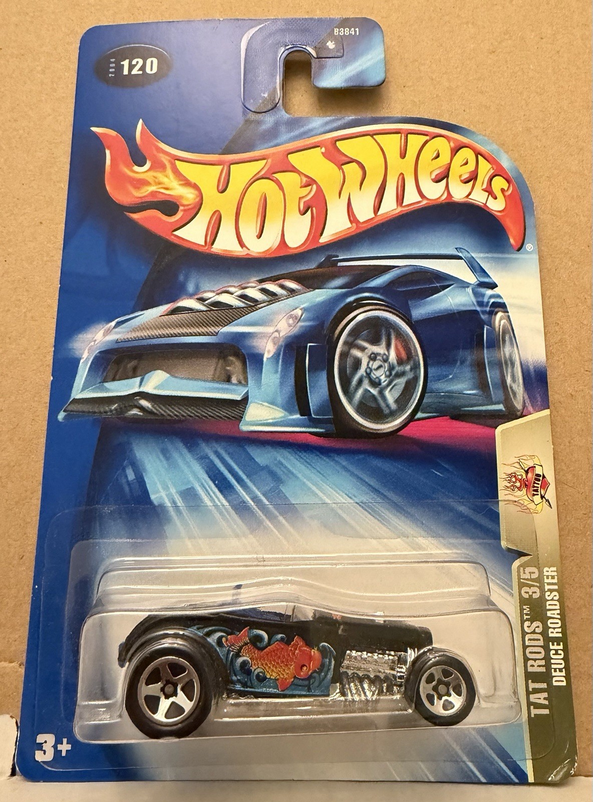 2004 Hot Wheels #120 Deuce Roadster Tat Rods 3/5 Black/Blue