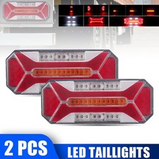 Pair 12v 24v Led Rear Tail Lights Lamp 5 Function Trailer Caravan Truck Lorry