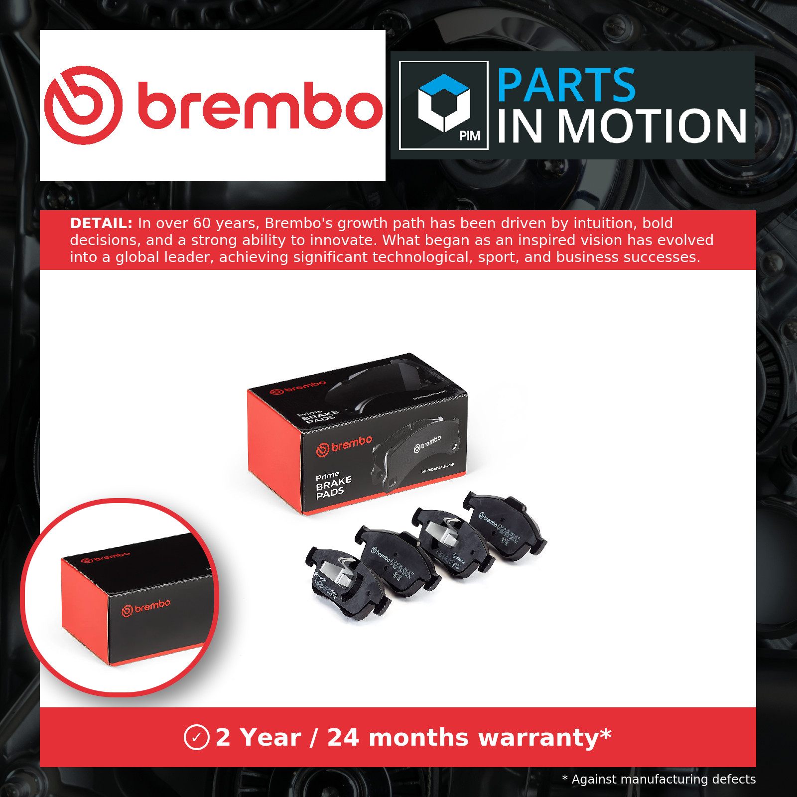 Brembo P68050 Front Disc Brake Pad - Set of 4 - Image 16