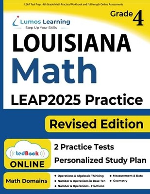 LEAP Test Prep: 4th Grade Math Practice Workbook and Full-length Online Asse...