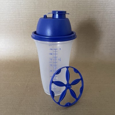 Tupperware Quick Shake Mixer Blender (2 Cup) Blue Insert + Flip Top Seal #844