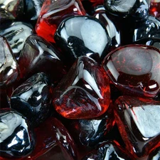 10 Lbs. of Tuxedo Rose 1 In. Blended Fire Glass Diamonds