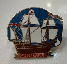 Vintage San Salvador Ship Enamel Pin Sailing Nautical Spanish Marine