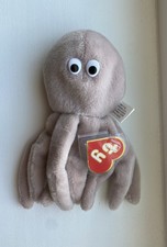 Ty Inky the Octopus Beanie Baby Tan No w/o Mouth 1st Gen 1/1 MWNMT Near Mint