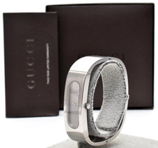 Vintage Gucci 2400S Silver Dial Quartz Women's Bangle Watch Swiss Made Box