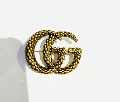 Gold Brooch Gucci Brooch Gg Brooch Pin Gucci Gold Green Heart