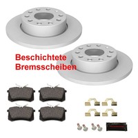 Bremsen Set Hinten FüR VW Golf 5 6 Plus A3 - Beschichtete Bremsscheiben + BeläGe
