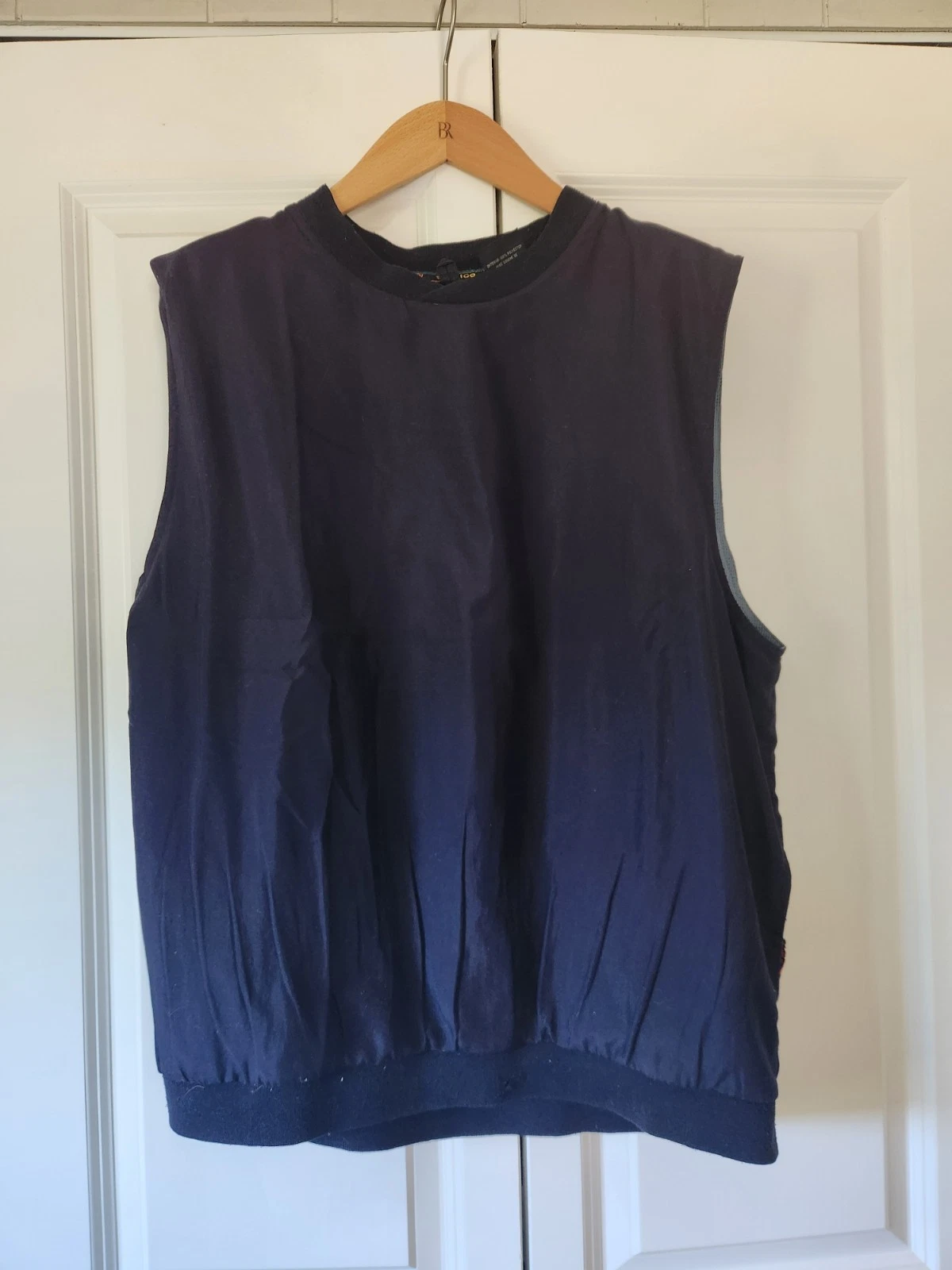 Sun Ice Vintage Navy Blue Sleeveless Pullover Vest L Made in Korea - product detail image 4