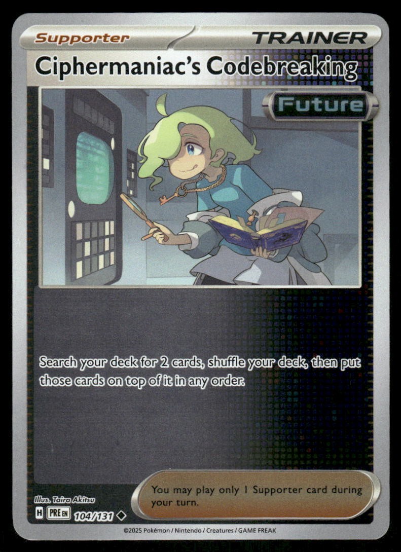 Pokemon Prismatic Evolutions Ciphermaniac's Codebreaking 104/131 REVERSE HOLO NM