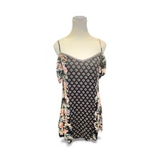 Band Of Gypsies Dress Womens XS Multicolor Boho Floral Cold Shoulder Casual