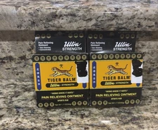 Two 1.7 Ounce TIGER BALM Ultra Strength Pain Relieving Ointment Lot NIB Exp 7/28