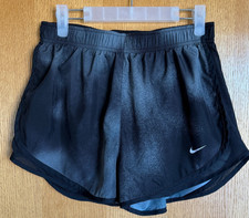 Nike Dri-fit Running Shorts Women's Sz Large Black  Gray Brief Lined