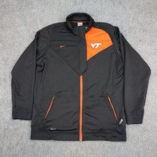 Virginia Tech Hokies Jacket Mens XL Black Nike Full Zip Track Sweatshirt Vintage