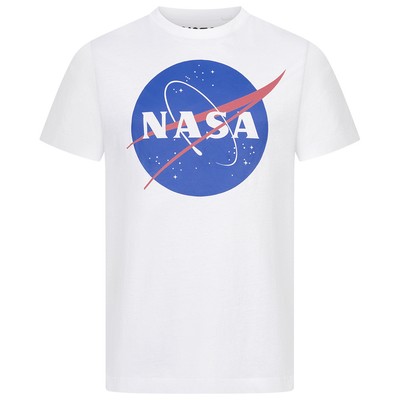 NASA Circle Logo Herren Freizeit Casual T-Shirt weiß neu