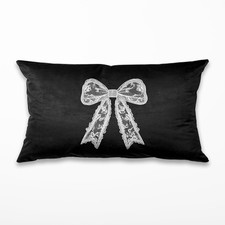 Coquette Lace Bow Print Pillow Covers 20X12, Preppy Girly Room Decor Aesthetic,
