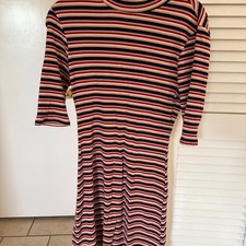 Reformation Mod Striped Mock Neck Dress