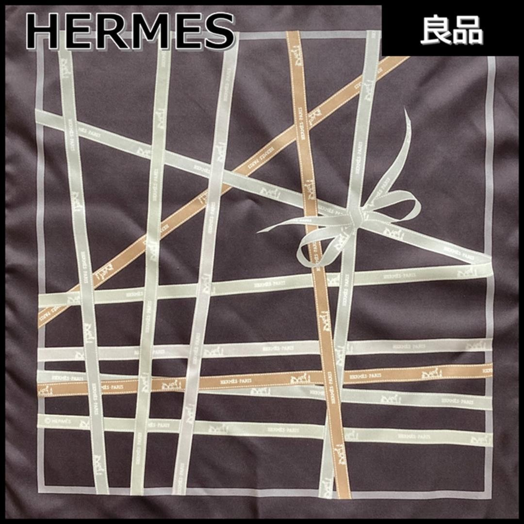 HERMES Silk Scarf Carré 45 Gavroche Bolduc Ribbon Japan View 6