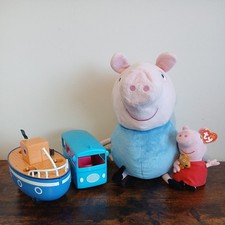Pepper Pig Bundle, Soft Toys and vehicles - including Beanie Baby with tags