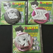 Hunter x Hunter Hisoka Chrollo Magi Can Badge 3pcs Set Used Japan