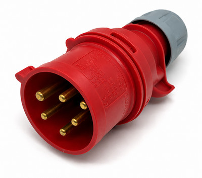 CEE Stecker 16A 5-polig 400V IP44 Starkstrom Drehstrom Kraftstromstecker Rot PCE