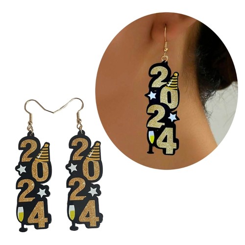 Happy New Year Shapes Earring Chinese Holiday Theme Pendant Ears Drop Jewelry - Picture 2 of 13